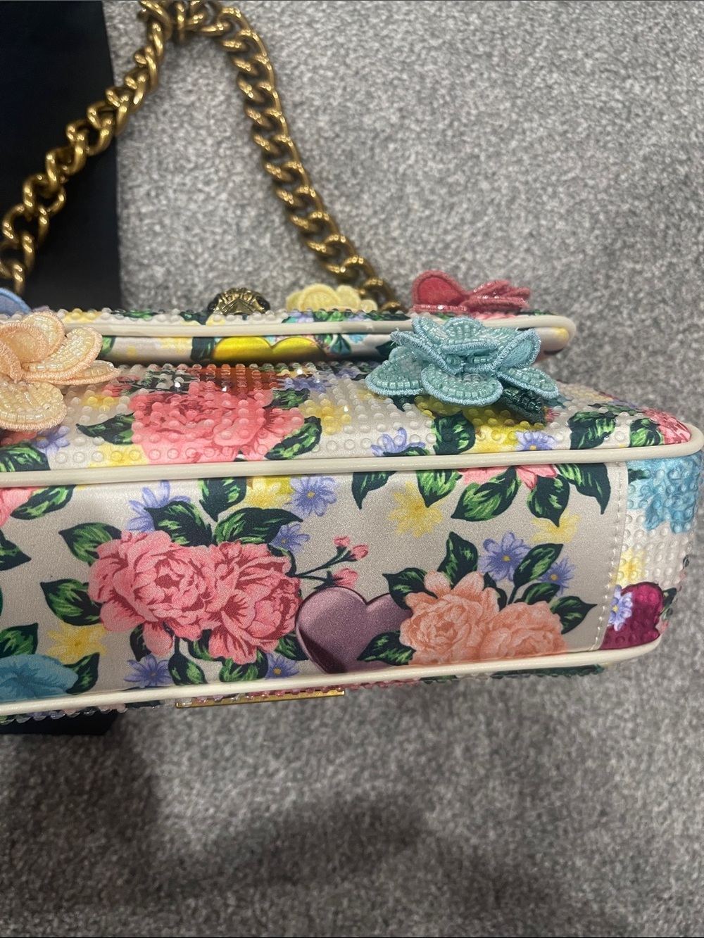 Kurt Geiger Floral Appliqué Chain Shoulder Bag - Multicolor beautiful /flowers - Picture 13 of 13
